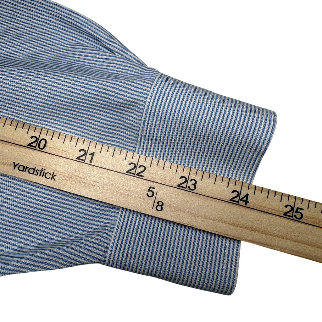 Brooks Brothers Shirt 16.5-4/5 Blue White Stripe Traditional Fit Non Iron Cotton
