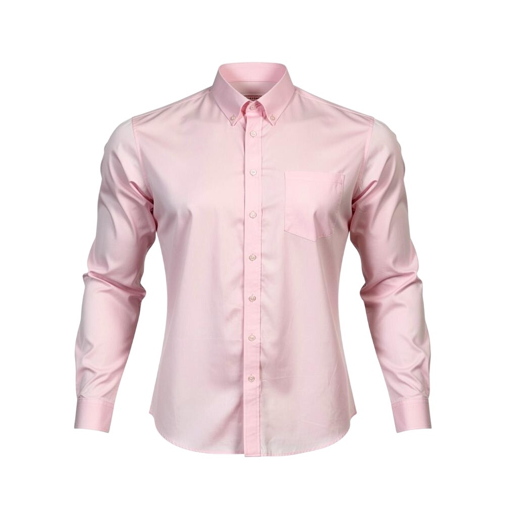 Bobby’s Fashions Button Down Dress Shirt Mens Pink LS Custom Tailored Hong Kong
