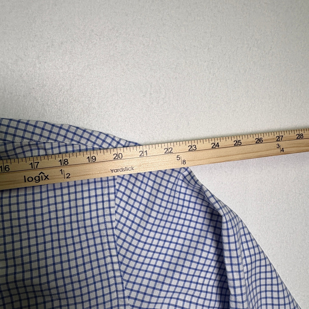 Orvis Country Hill Button Down Shirt Mens XL Blue Check Cotton LS Collar