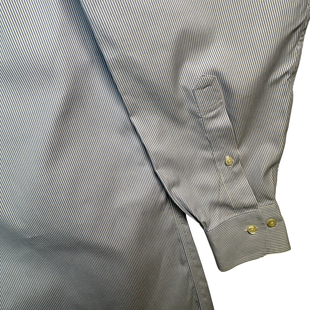 Brooks Brothers Shirt 16.5-4/5 Blue White Stripe Traditional Fit Non Iron Cotton
