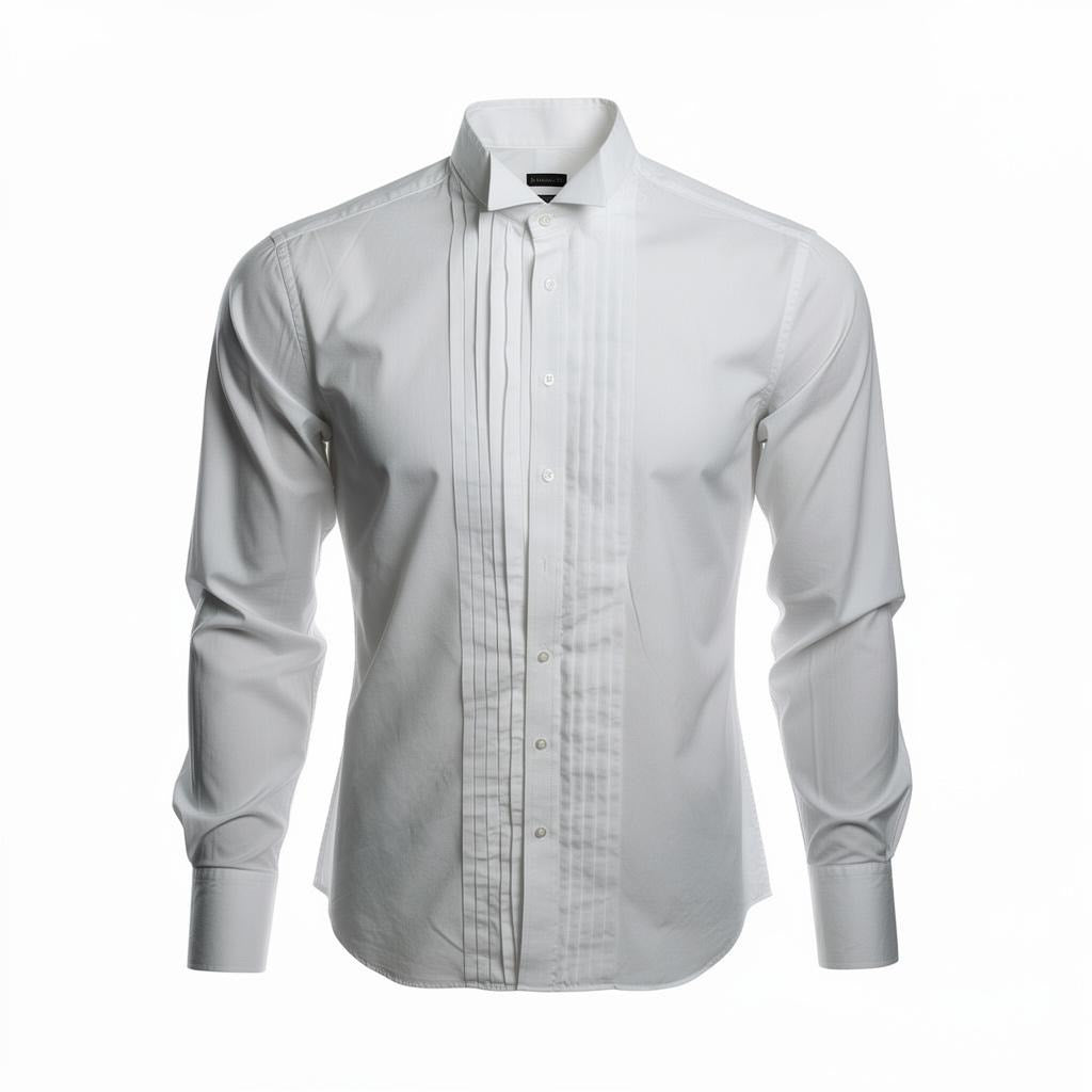 Jos A Bank Reserve Tuxedo Shirt Mens 16 35 White Pleated Egyptian Cotton