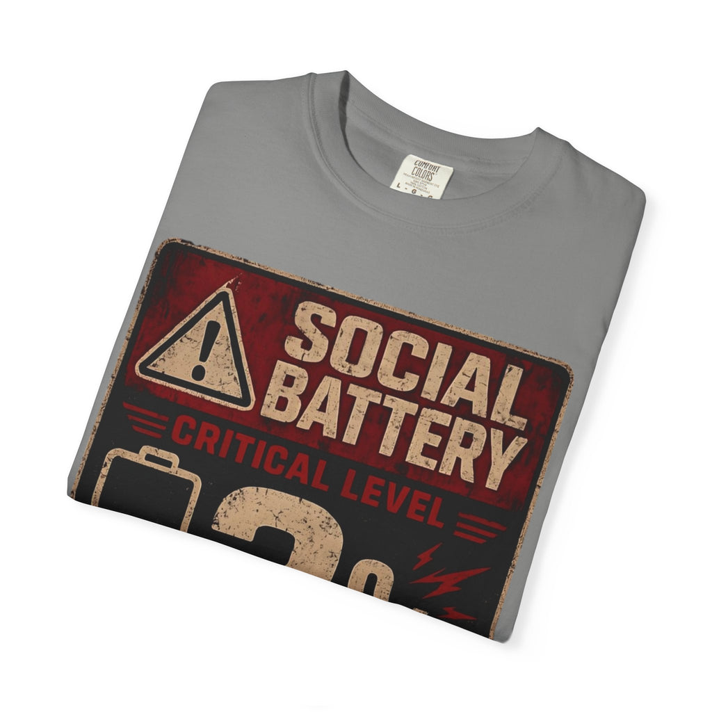 Social Battary | Introvert Warning Shirt | Funny Introvert Quote T-shirt