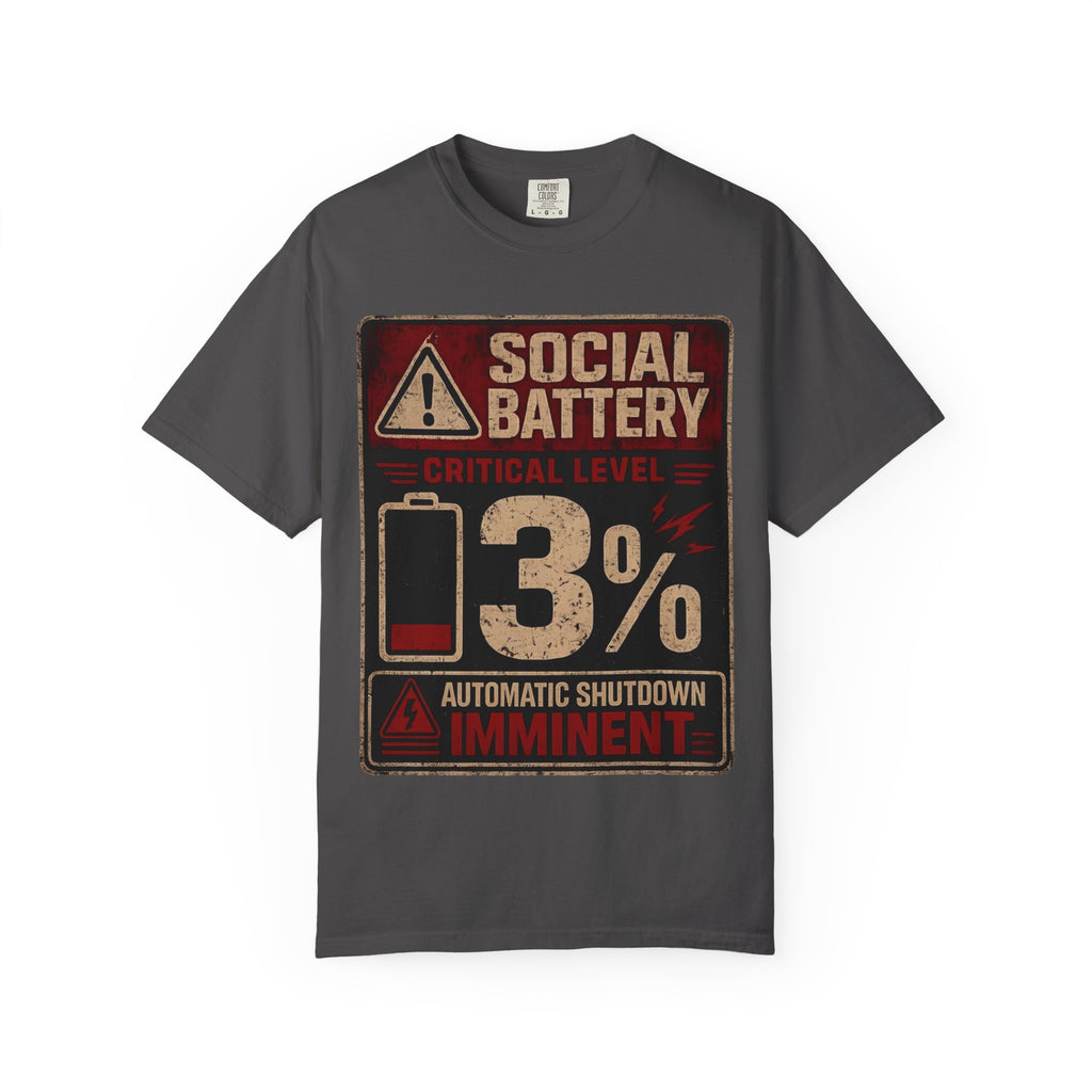 Social Battary | Introvert Warning Shirt | Funny Introvert Quote T-shirt