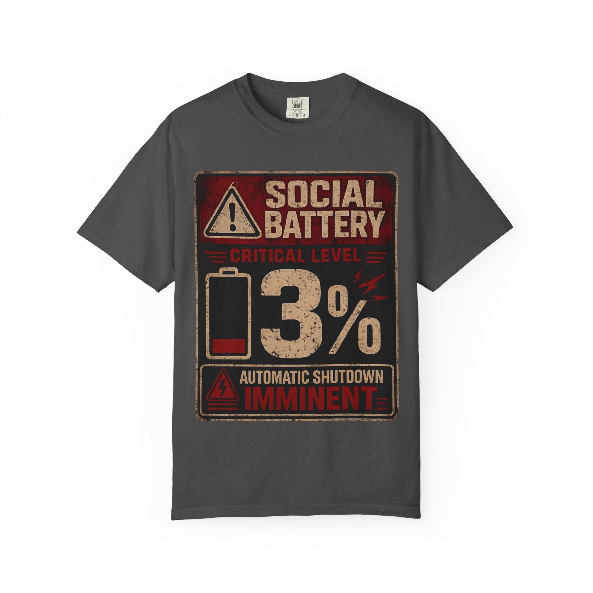 Social Battary | Introvert Warning Shirt | Funny Introvert Quote T-shirt