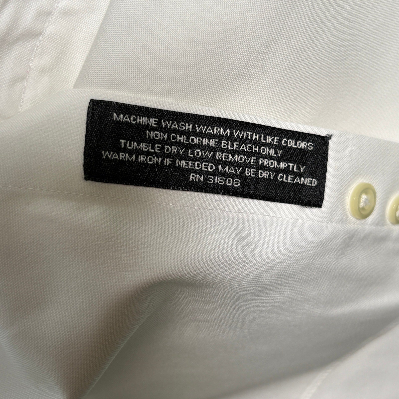Jos A Bank Traveler Dress Shirt Mens 16.5 36 White Long Sleeve Button Front