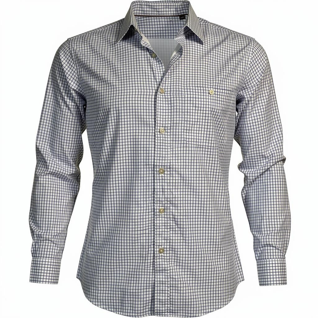Orvis Country Hill Button Down Shirt Mens XL Blue Check Cotton LS Collar