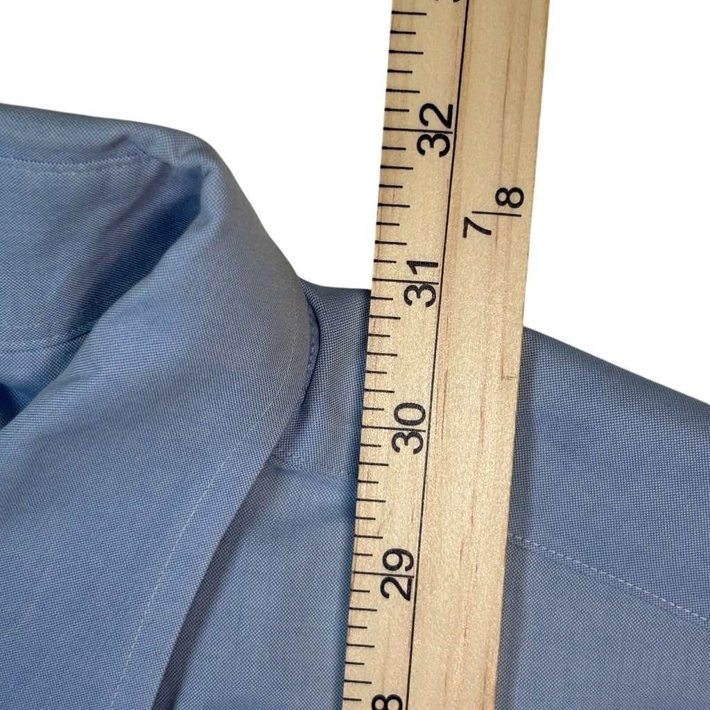Jos A Bank Traveler Dress Shirt Mens 16.5 35 Blue Check Button Down Cotton LS