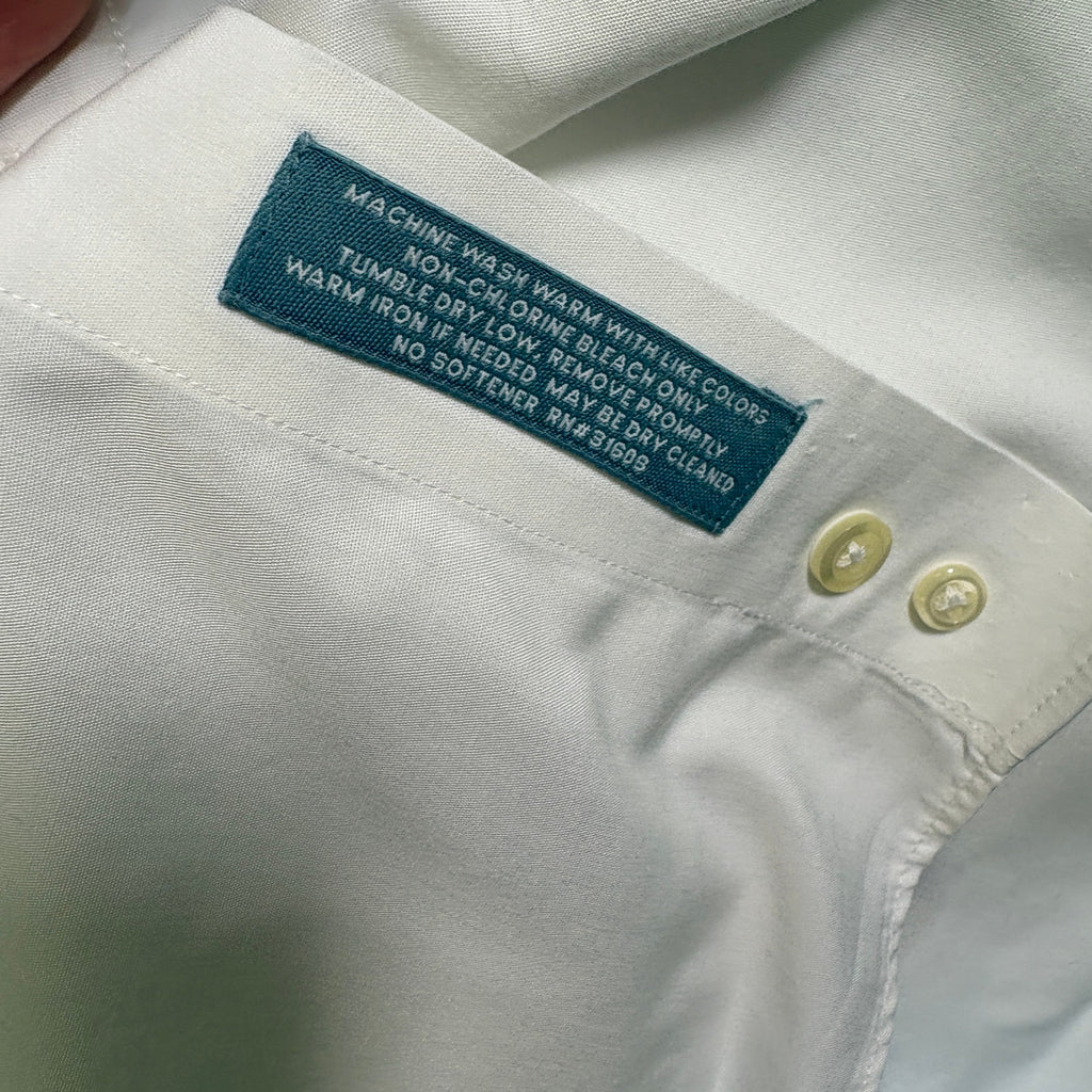 Jos A Bank Stays Cool Dress Shirt Mens 16.5 35 White Cotton LS