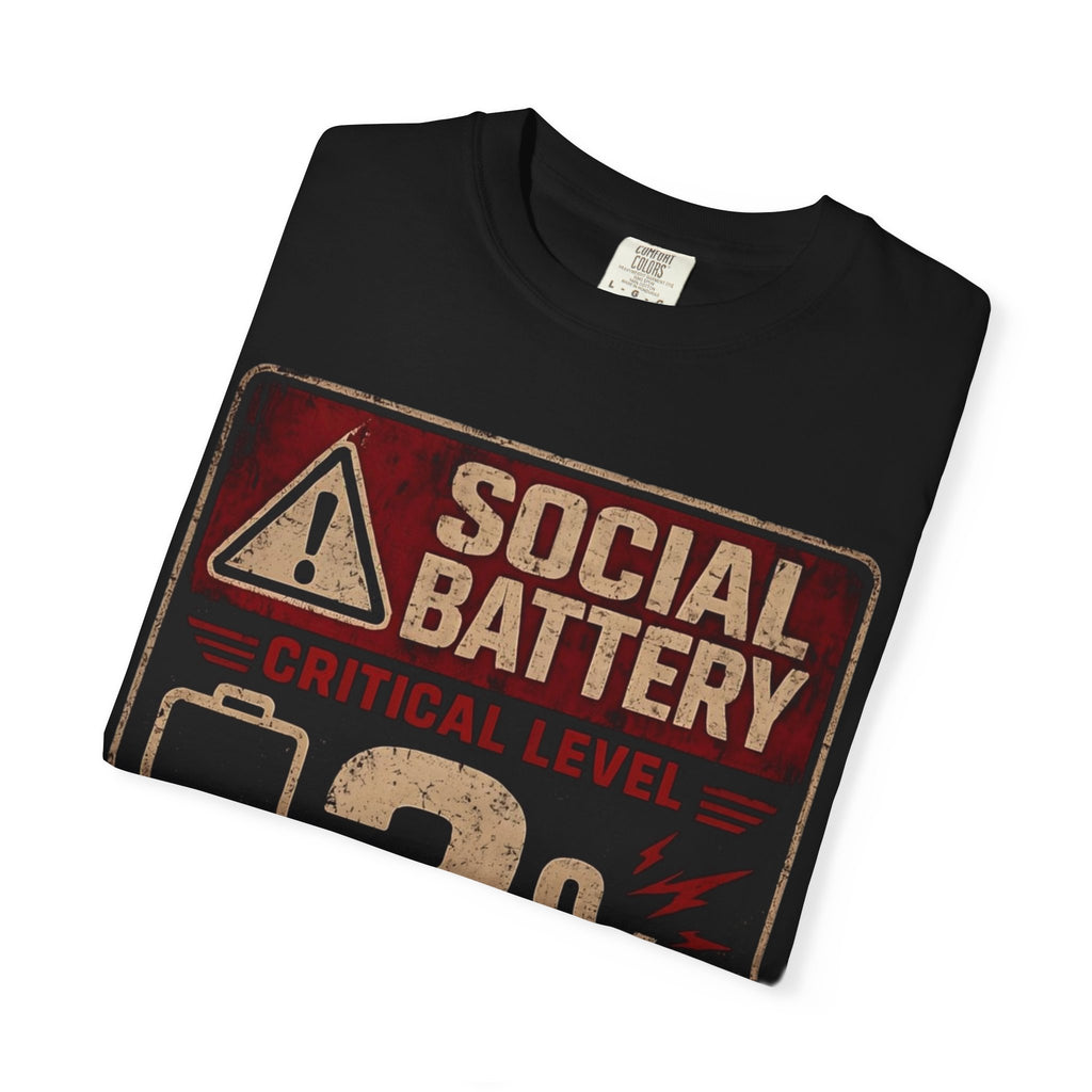 Social Battary | Introvert Warning Shirt | Funny Introvert Quote T-shirt