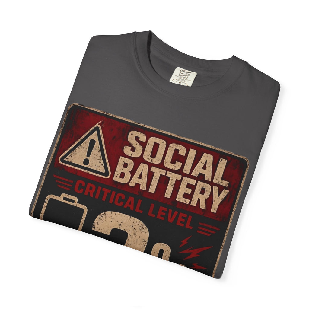 Social Battary | Introvert Warning Shirt | Funny Introvert Quote T-shirt
