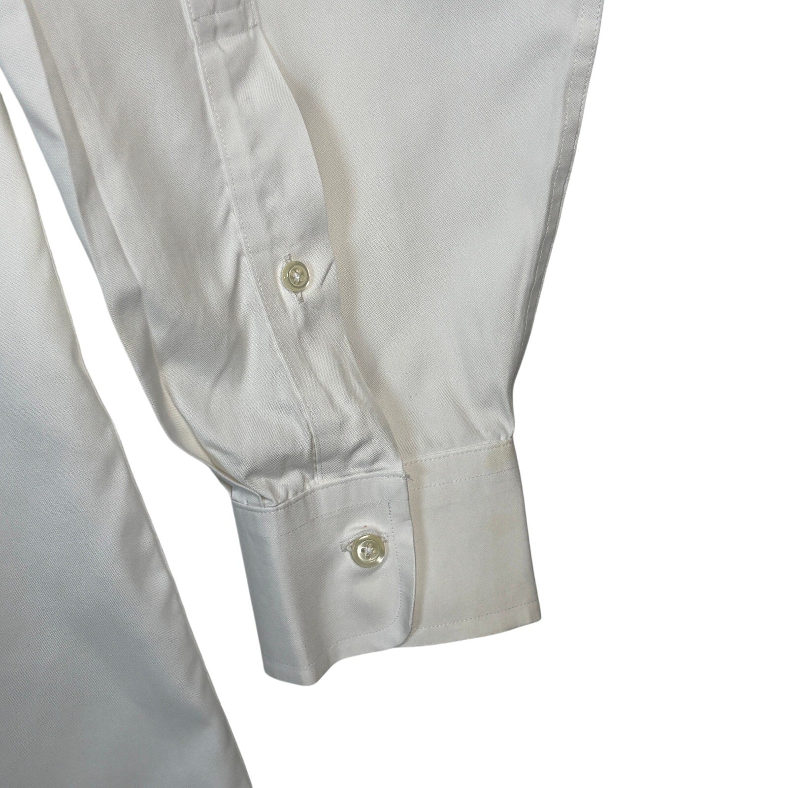 Jos A Bank Traveler Dress Shirt Mens 16.5 35 White Button Up Long Sleeve Classic