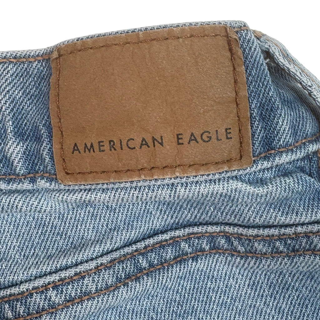 American Eagle Womens 27 Distressed Raw Hem Cropped Stretch Denim Light Wash