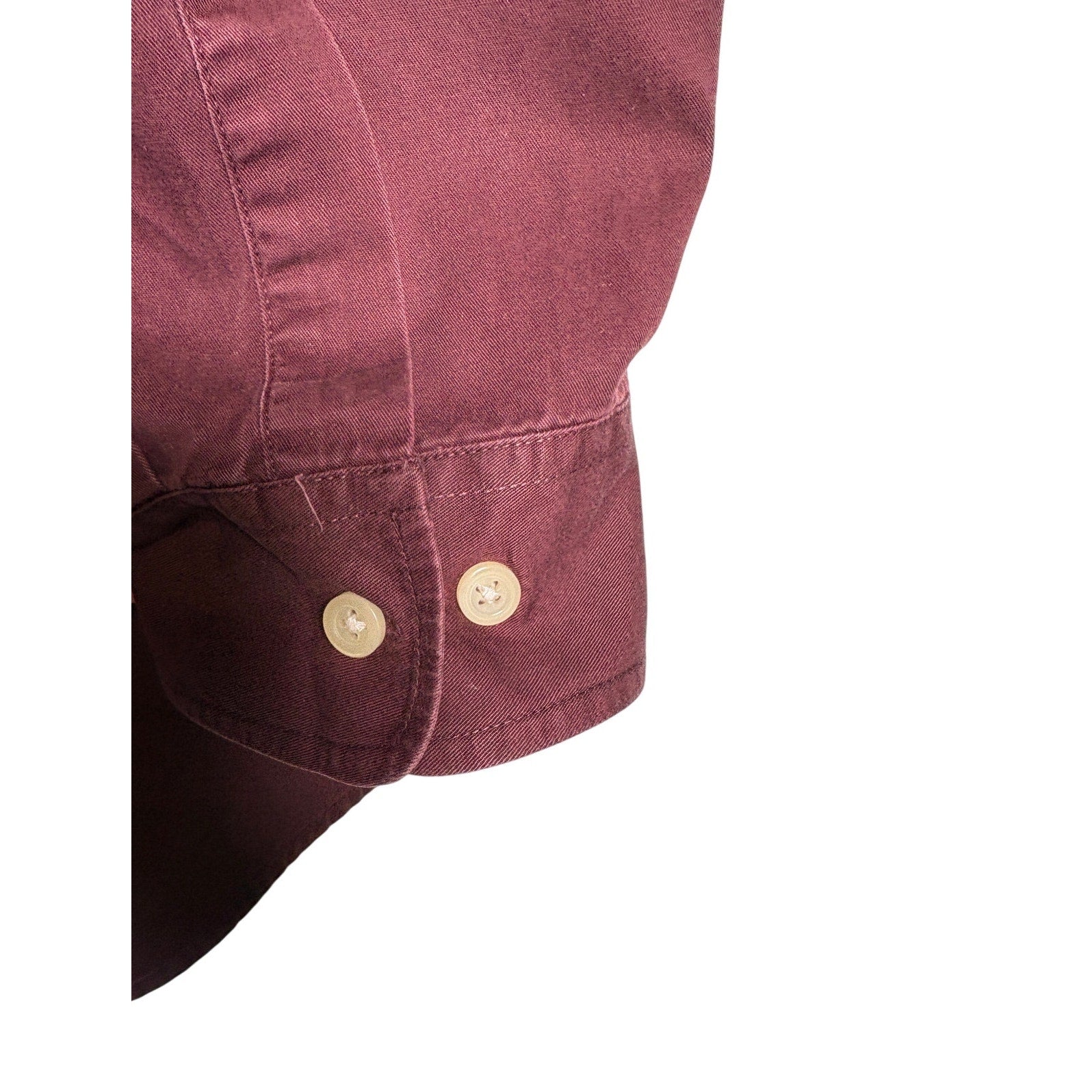 Dockers Button Up Shirt Mens XL Maroon Red Cotton LS Classic Fit Shirt