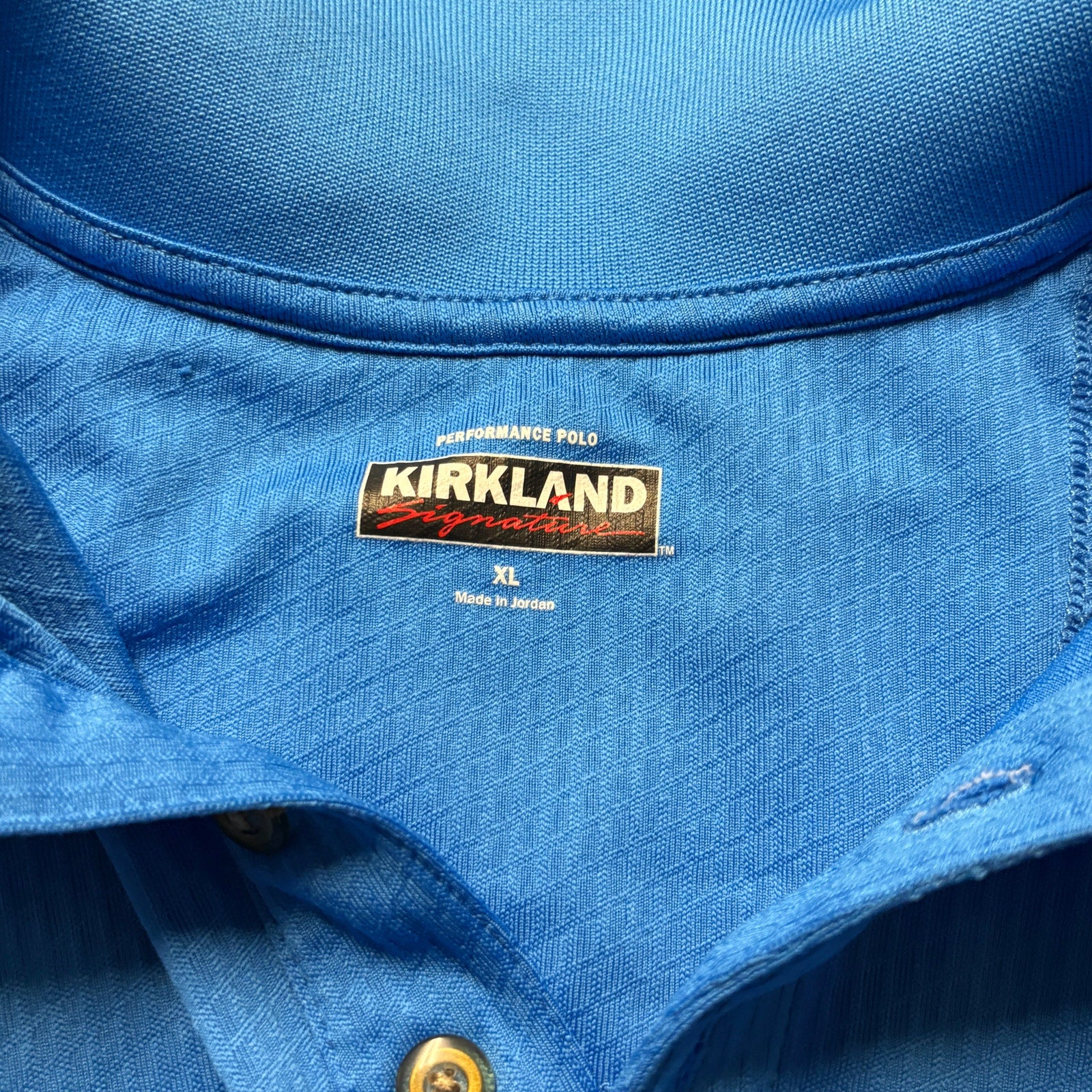Kirkland Performance Polo Shirt Mens XL Blue Stretch Golf Casual LS