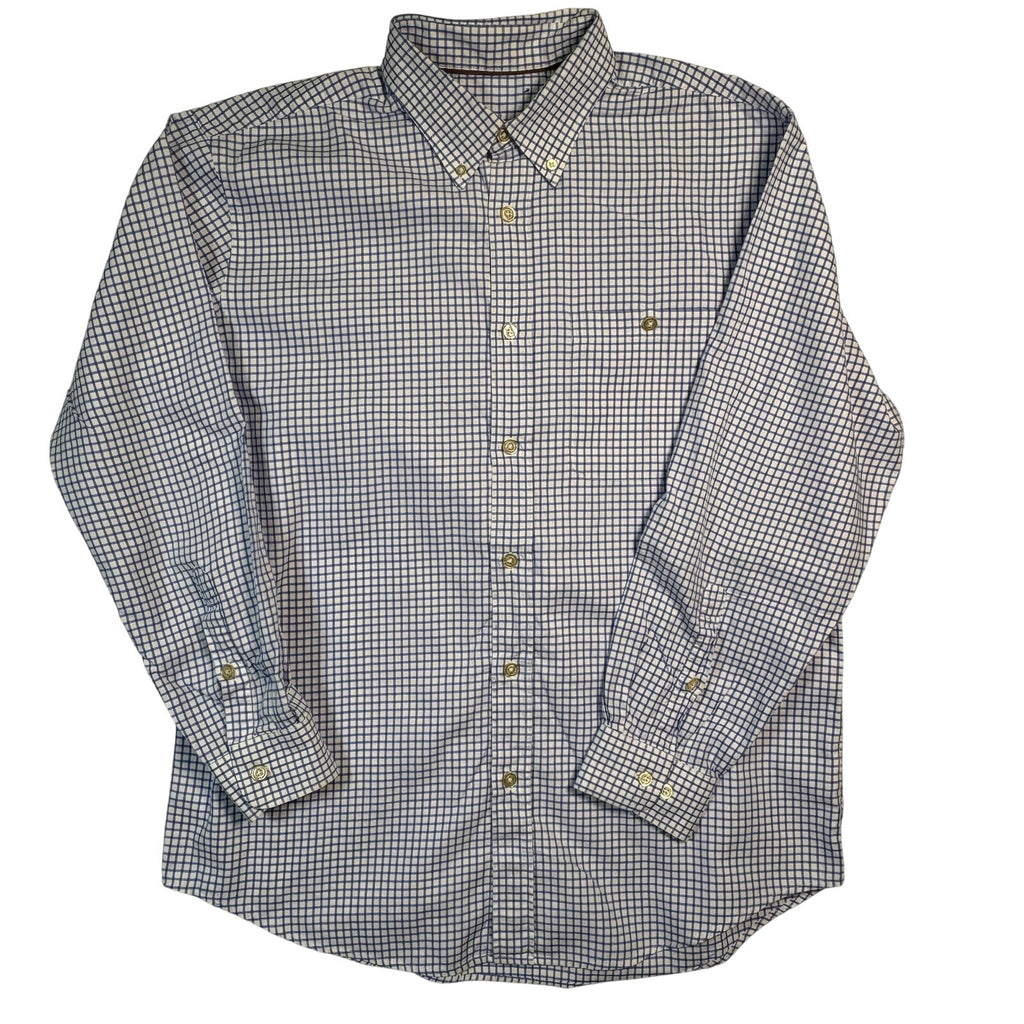 Orvis Country Hill Button Down Shirt Mens XL Blue Check Cotton LS Collar