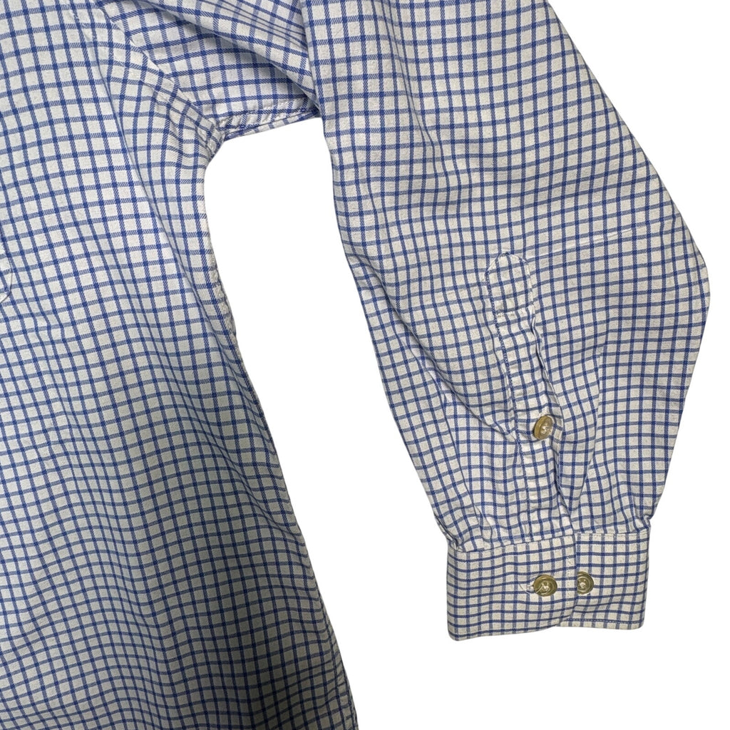 Orvis Country Hill Button Down Shirt Mens XL Blue Check Cotton LS Collar