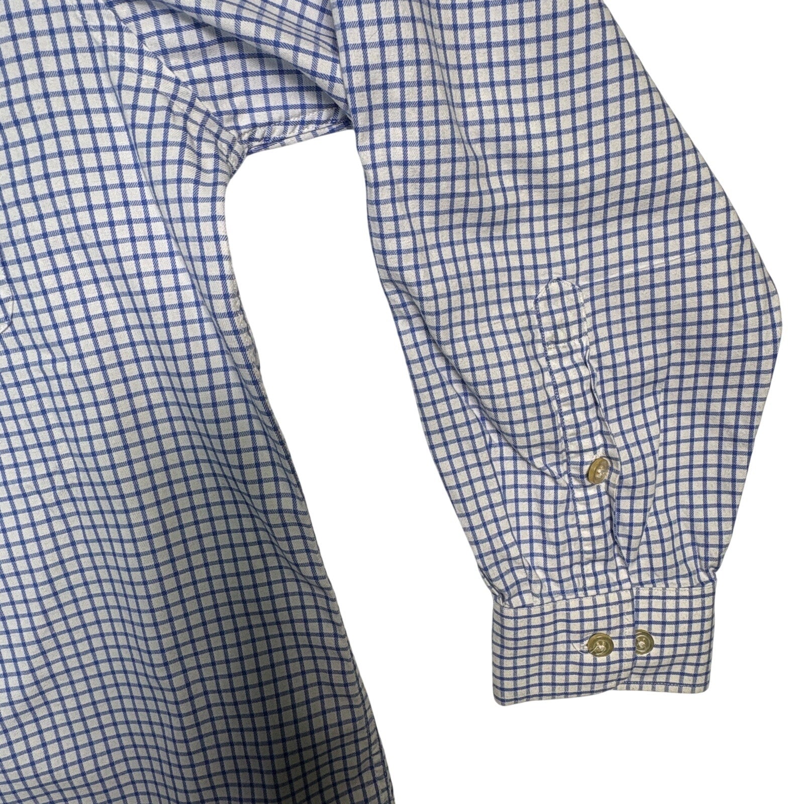 Orvis Country Hill Button Down Shirt Mens XL Blue Check Cotton LS Collar