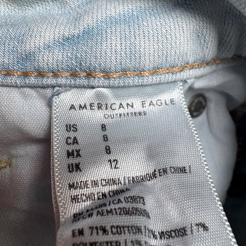 American Eagle Next Level Stretch Denim Shorts Womens 8 Light Wash
