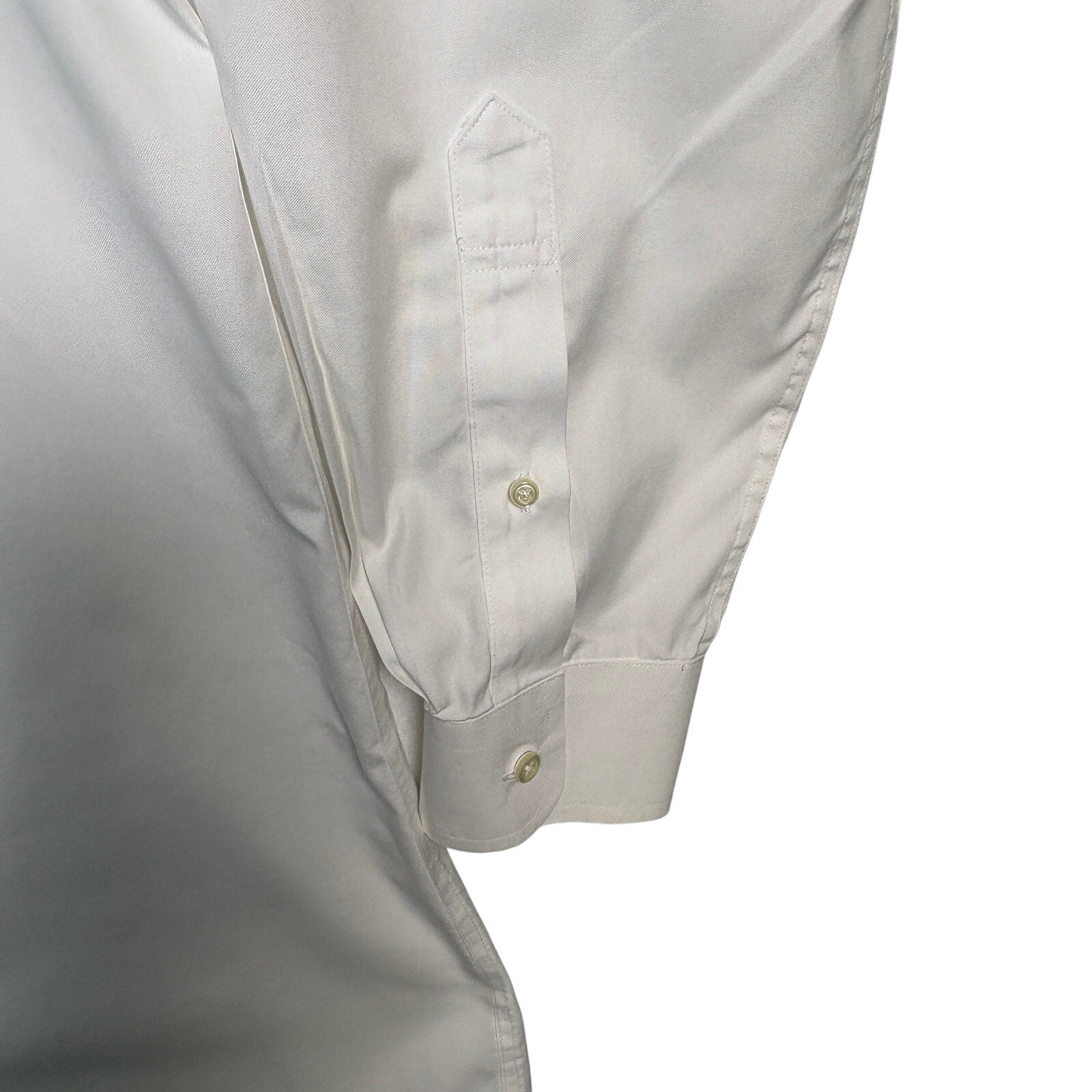 Jos A Bank Traveler Dress Shirt Mens 16.5 36 White Long Sleeve Button Front