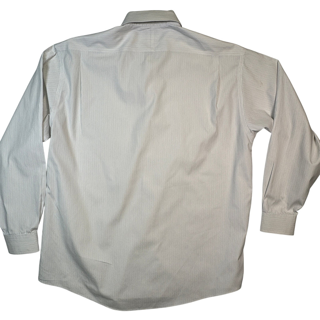 Jos A Bank Traveler’s Collection Dress Shirt 16.5 35 White Blue Stripe Button up
