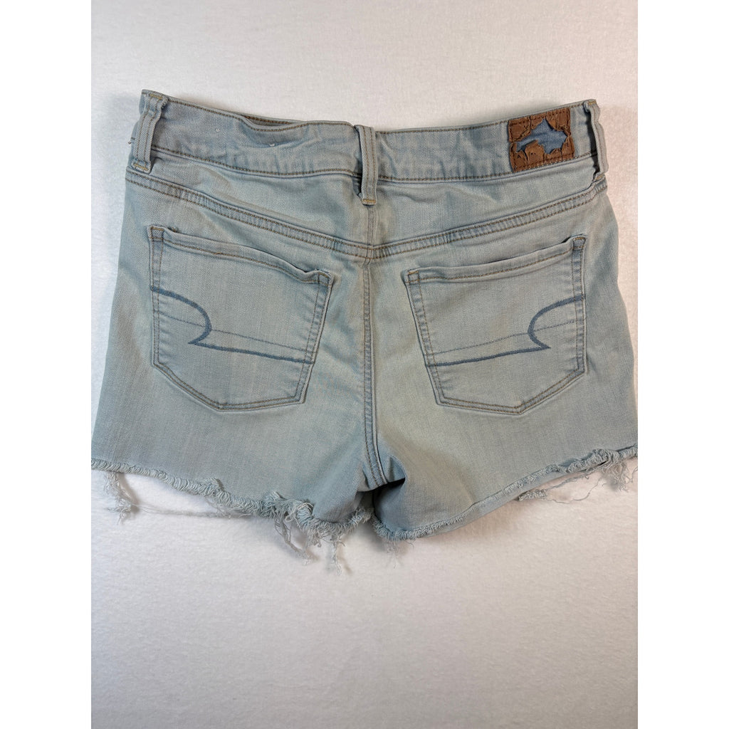 American Eagle Next Level Stretch Denim Shorts Womens 8 Light Wash