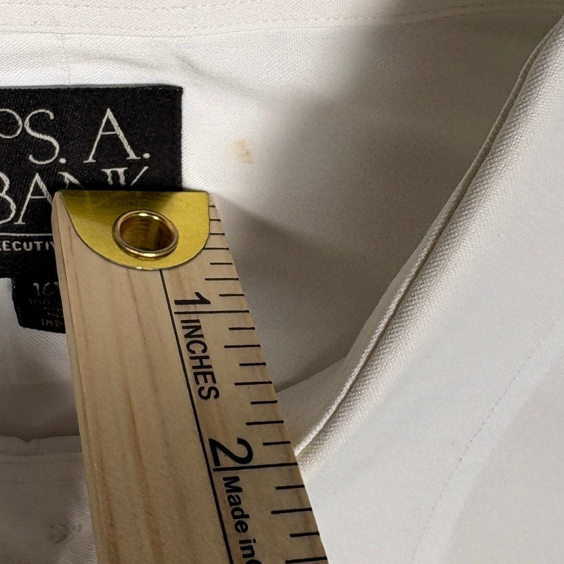 Jos A Bank Executive Collection Dress Shirt White 16.5 35 Men Long Sleeve Cotton