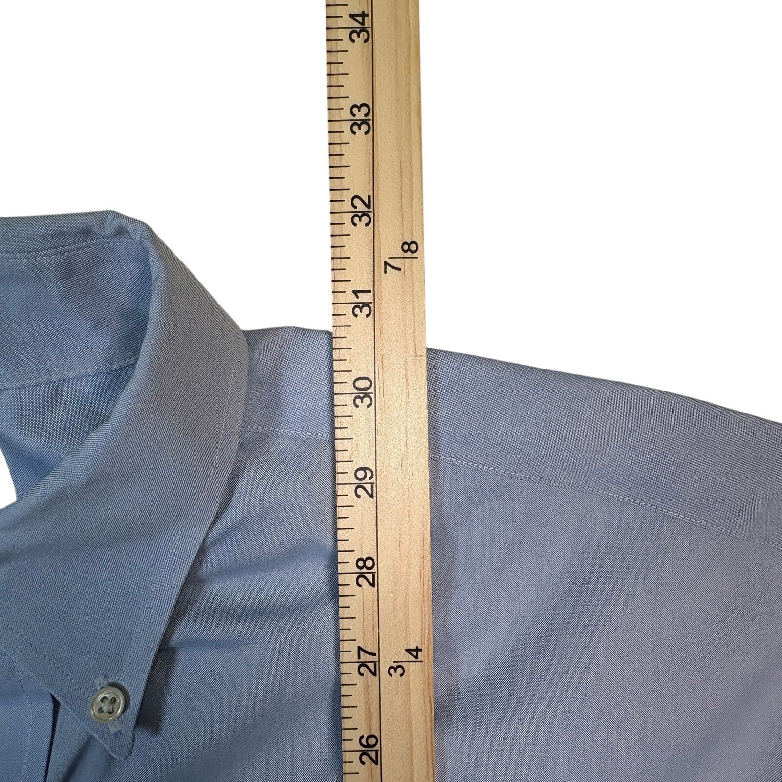 Jos A Bank Traveler’s Collection Dress Shirt 16.5 35 Blue Button Down Cotton