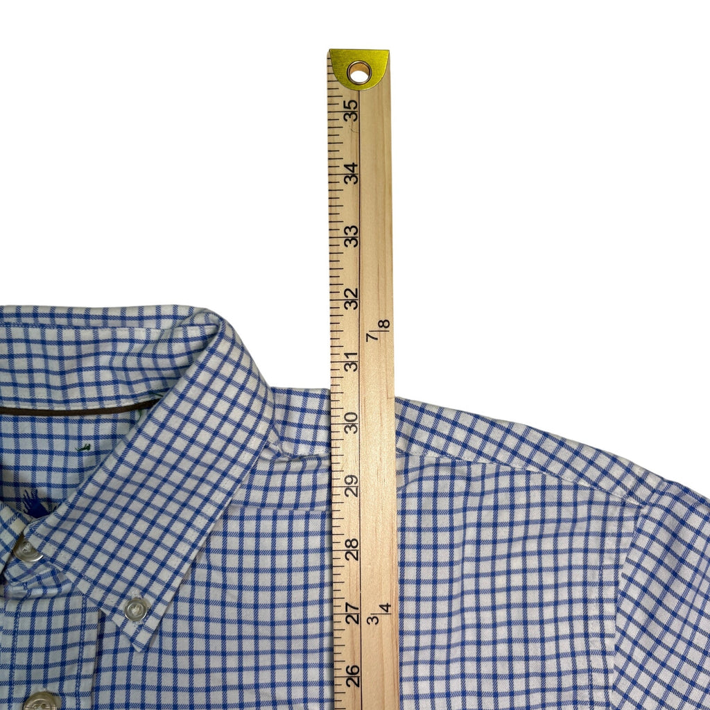 Orvis Country Hill Button Down Shirt Mens XL Blue Check Cotton LS Collar