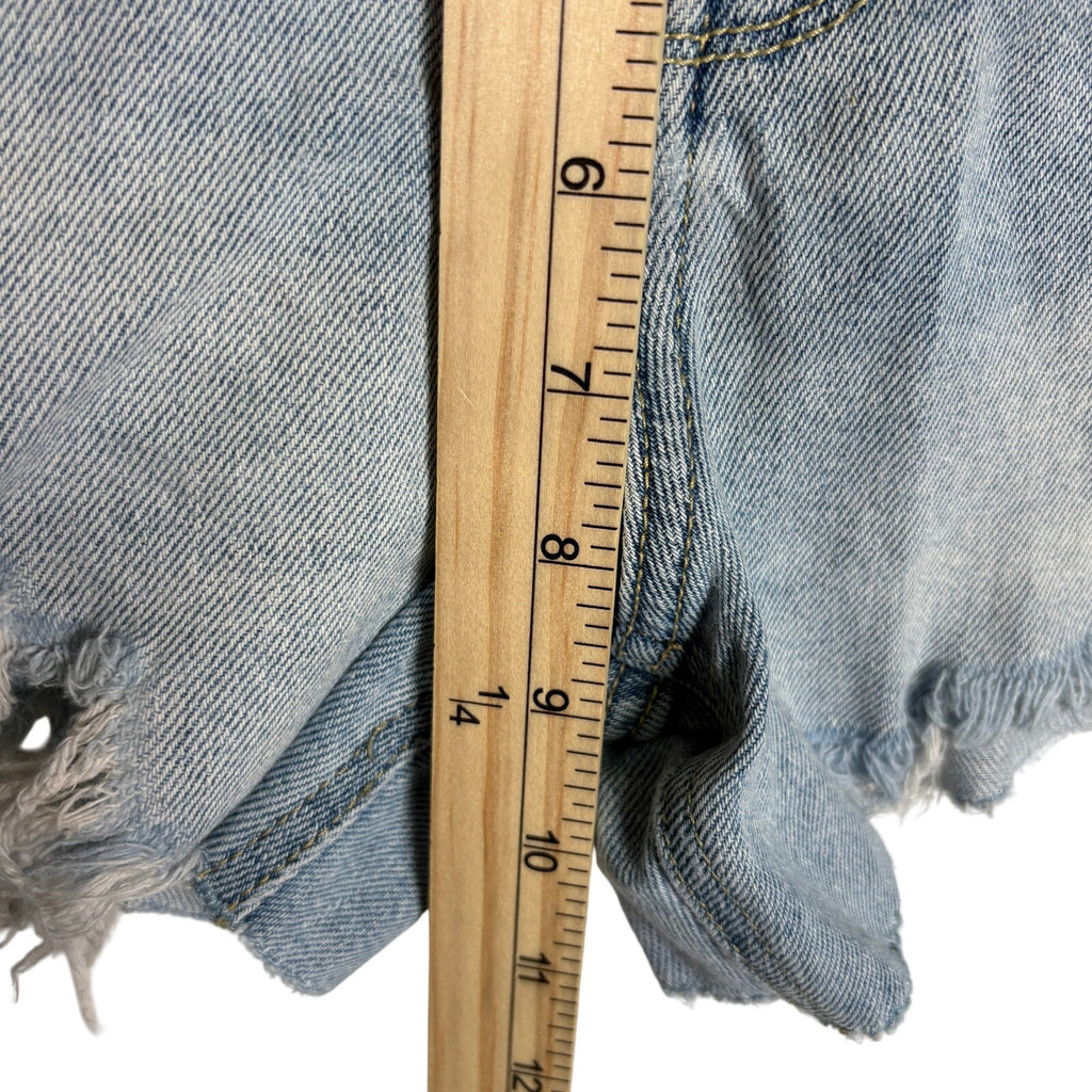 Hollister High Rise Vintage Short 4 Light Wash Distressed Denim Shorts Womens W25