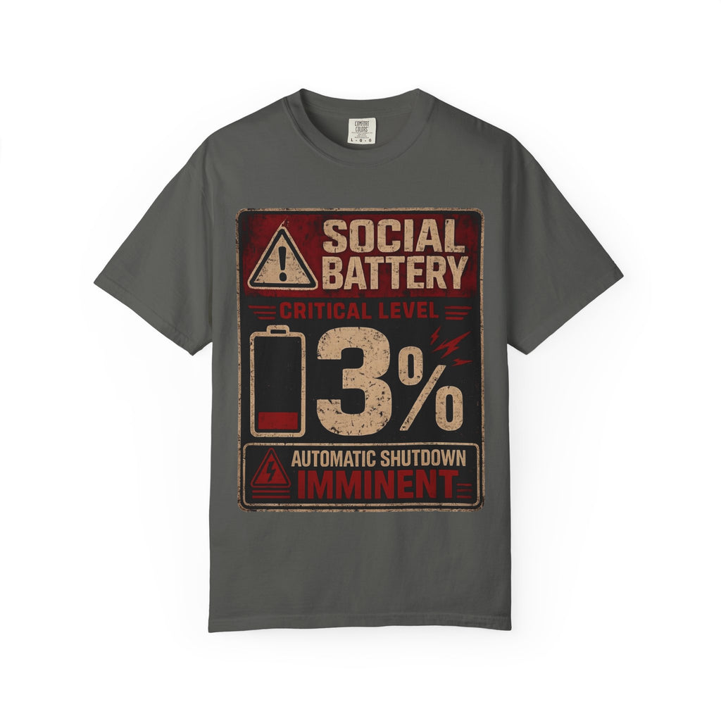 Social Battary | Introvert Warning Shirt | Funny Introvert Quote T-shirt