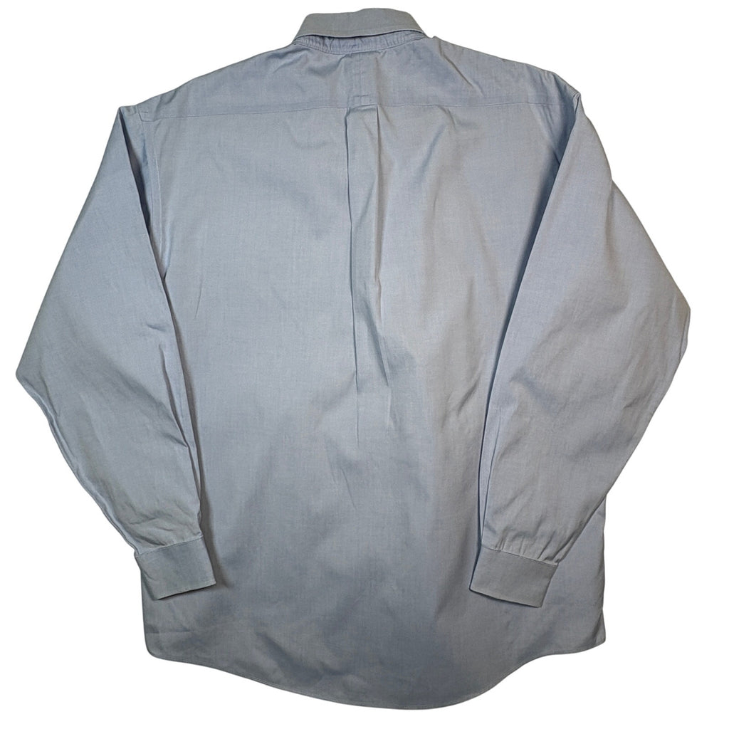 Jos A Bank Traveler Dress Shirt Mens 16.5 35 Blue Check Button Down Cotton LS
