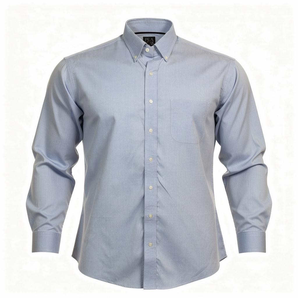 Jos A Bank Traveler Dress Shirt Mens 16.5 35 Blue Check Button Down Cotton LS