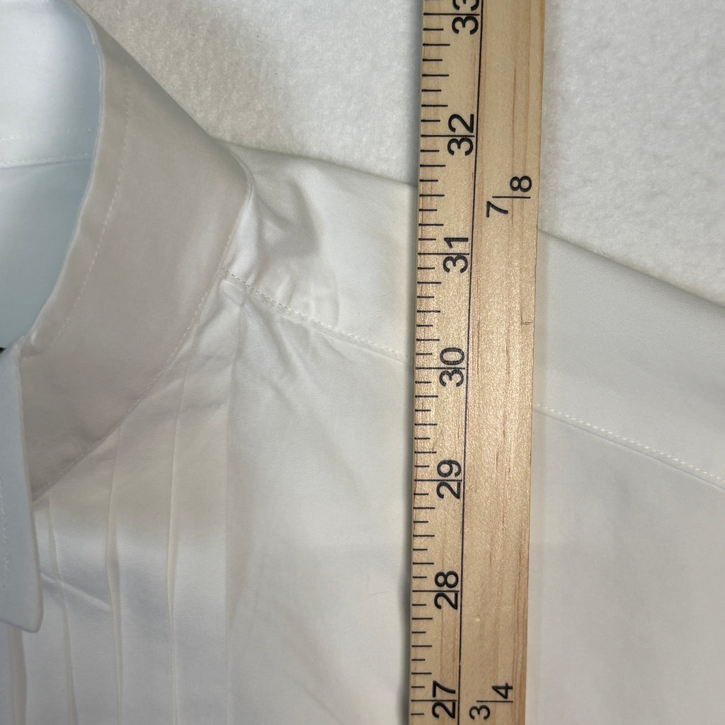 Jos A Bank Reserve Tuxedo Shirt Mens 16 35 White Pleated Egyptian Cotton