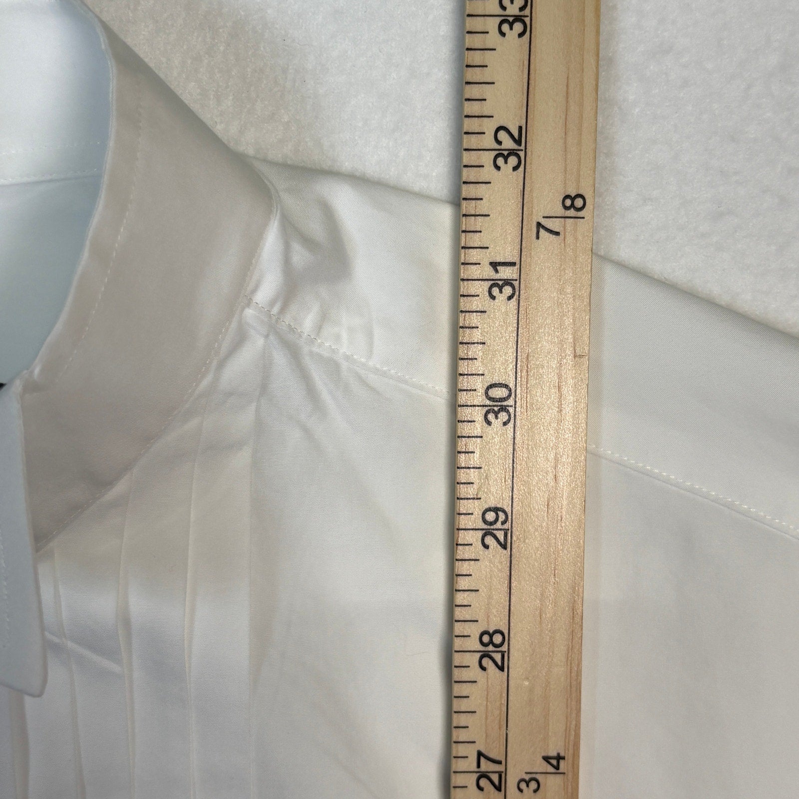 Jos A Bank Reserve Tuxedo Shirt Mens 16 35 White Pleated Egyptian Cotton
