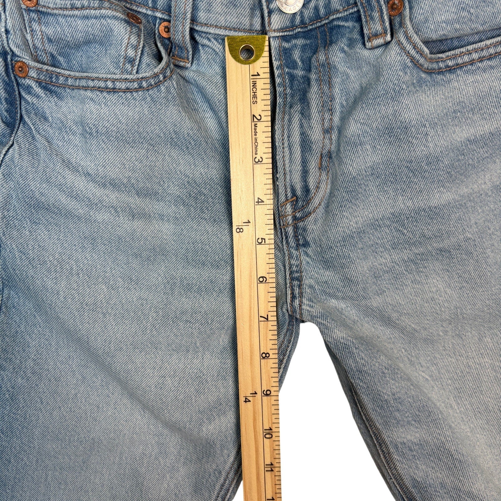 American Eagle Womens 27 Distressed Raw Hem Cropped Stretch Denim Light Wash