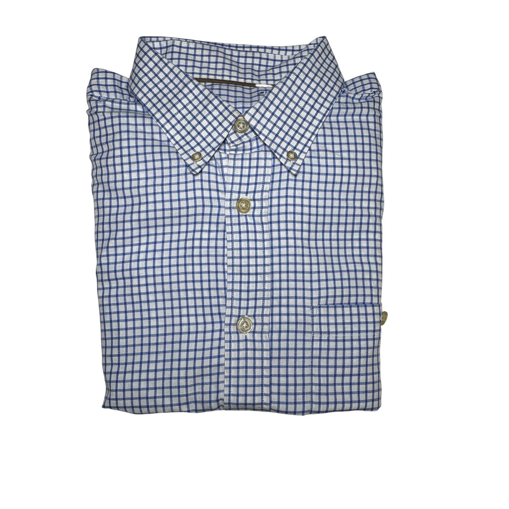Orvis Country Hill Button Down Shirt Mens XL Blue Check Cotton LS Collar