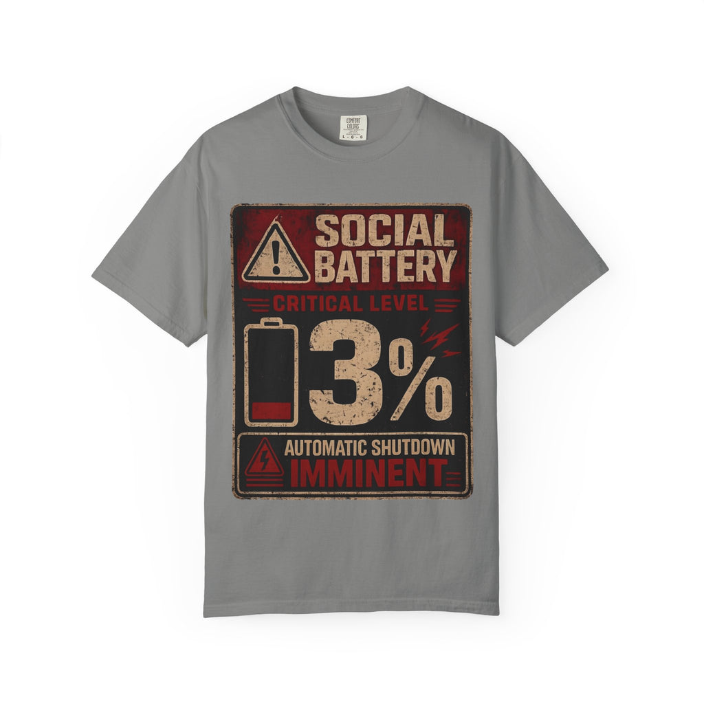 Social Battary | Introvert Warning Shirt | Funny Introvert Quote T-shirt