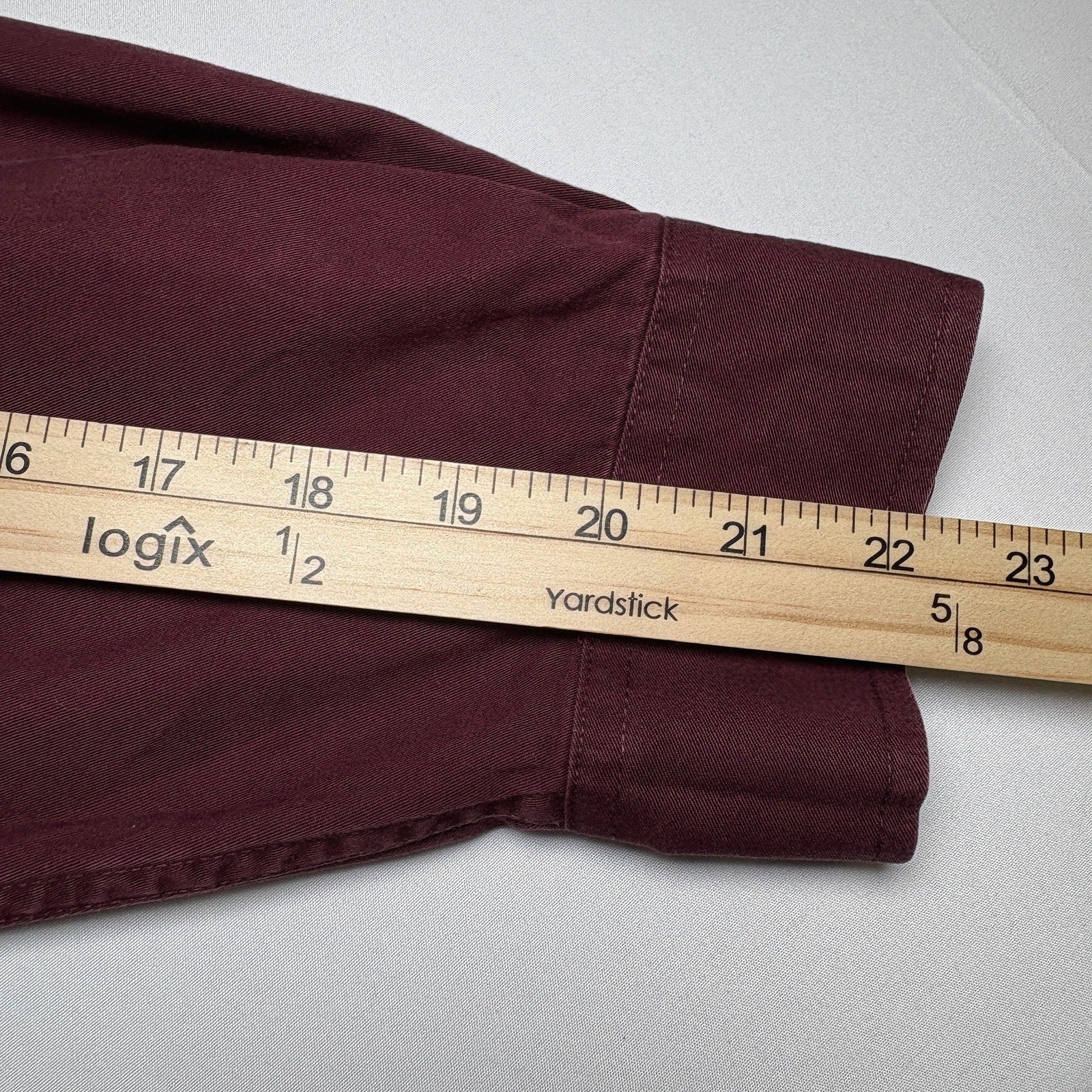 Dockers Button Up Shirt Mens XL Maroon Red Cotton LS Classic Fit Shirt