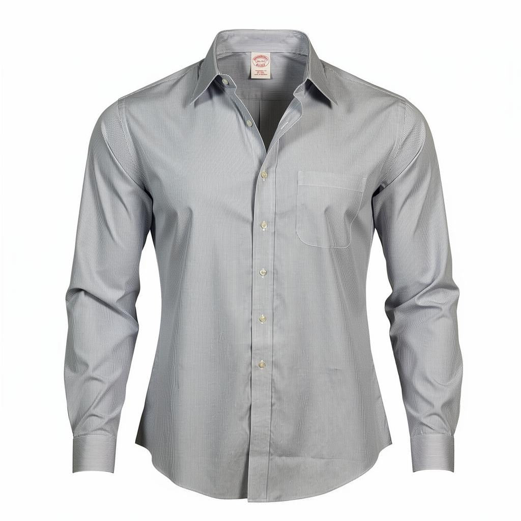 Brooks Brothers Shirt 16.5-4/5 Blue White Stripe Traditional Fit Non Iron Cotton