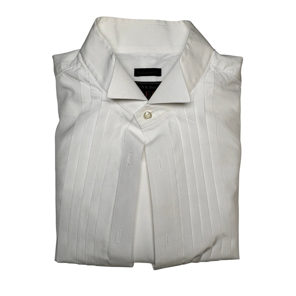 Jos A Bank Reserve Tuxedo Shirt Mens 16 35 White Pleated Egyptian Cotton