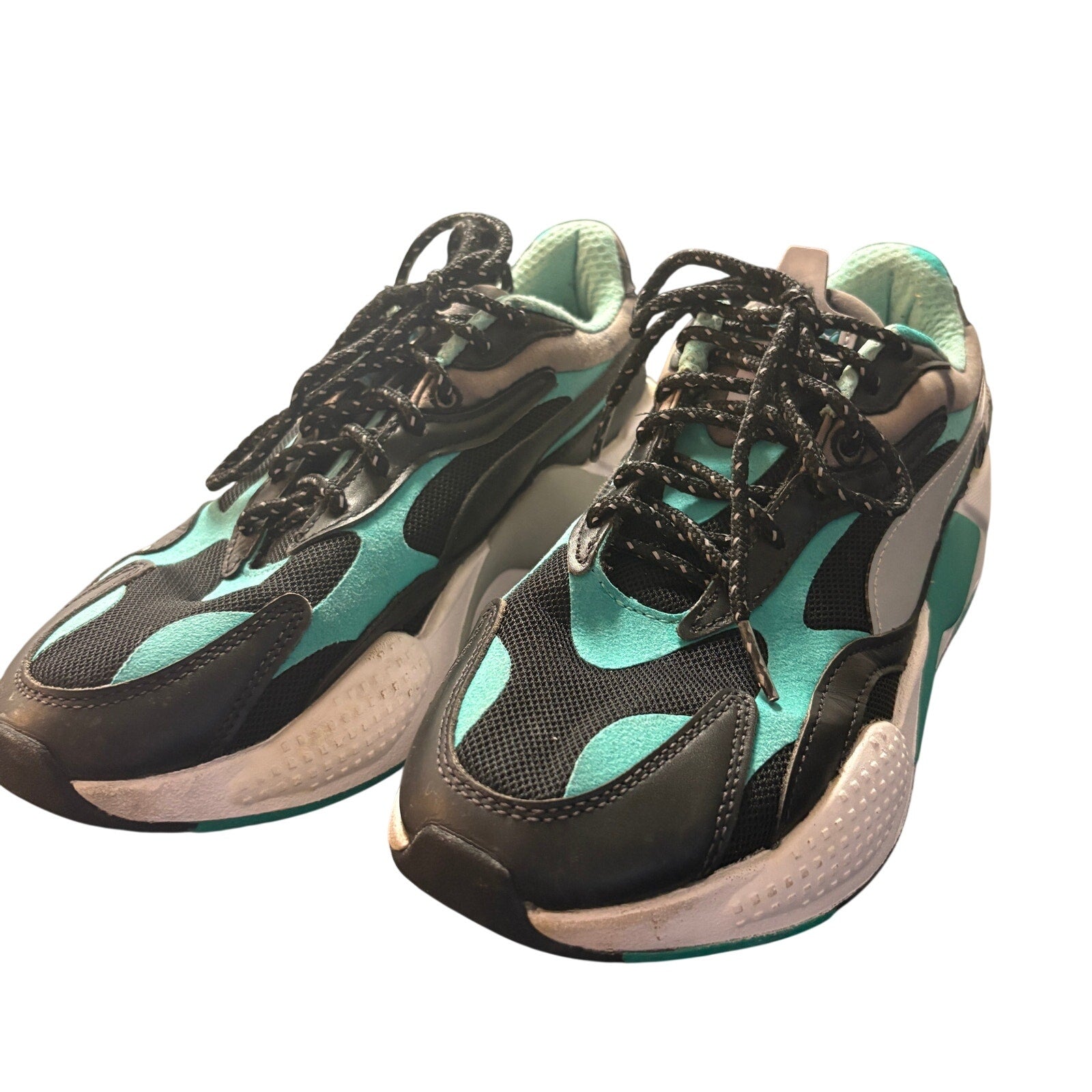 Puma RS-X AMG Petronas Mens 8 Black Teal Running Sneakers