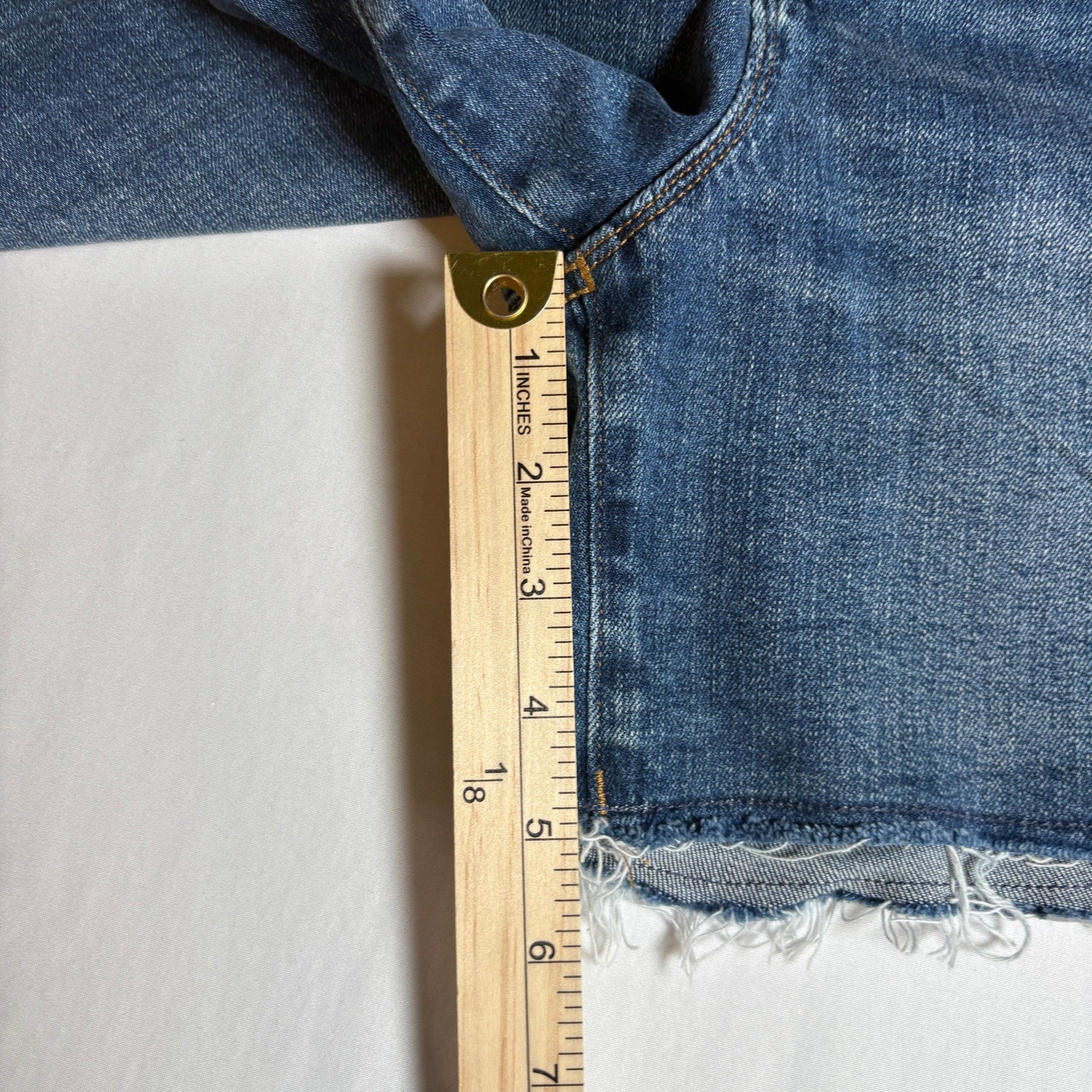 J.Crew Denim Shorts Womens 27 Blue Raw Hem Mid Rise Jean Shorts