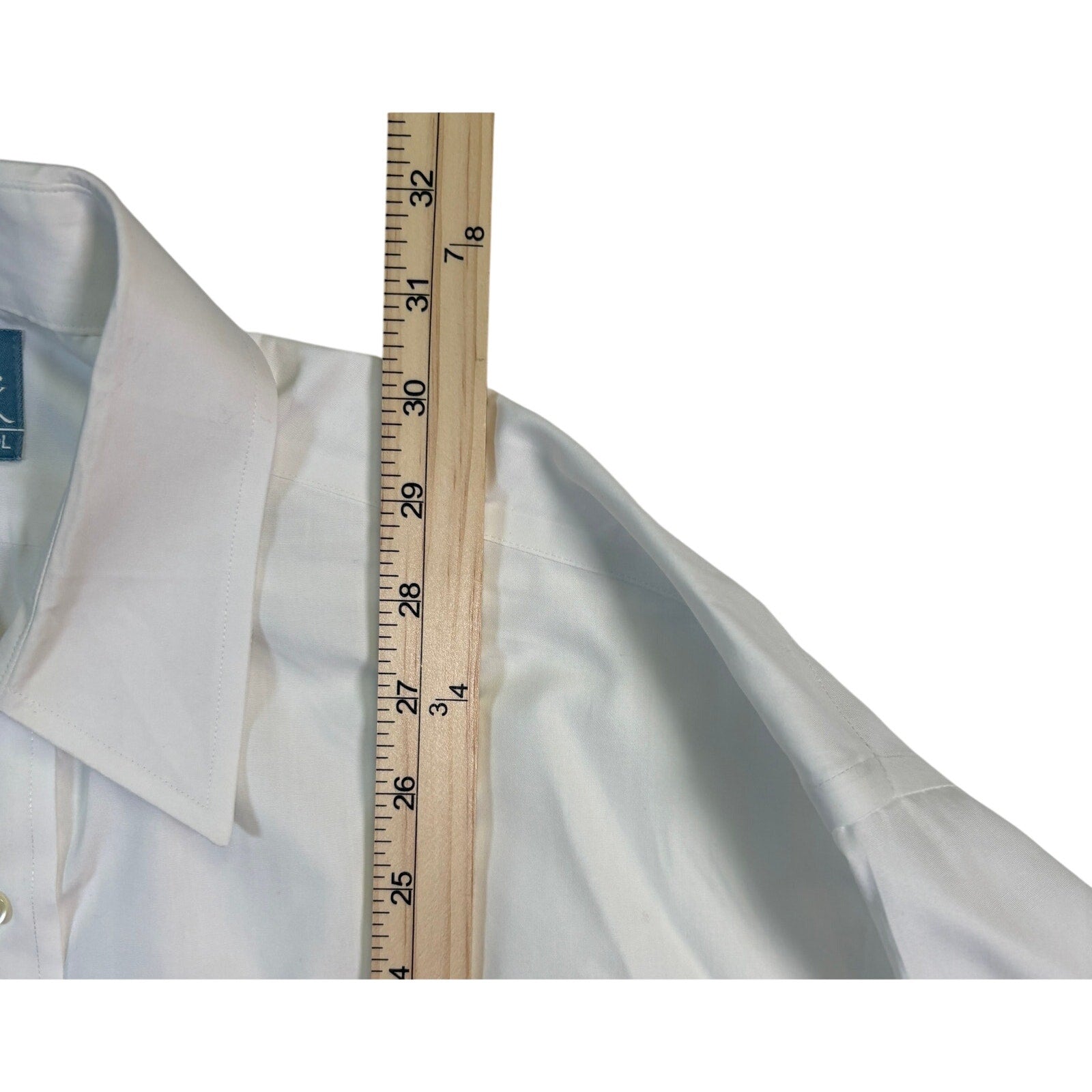 Jos A Bank Stays Cool Dress Shirt Mens 16.5 35 White Cotton LS