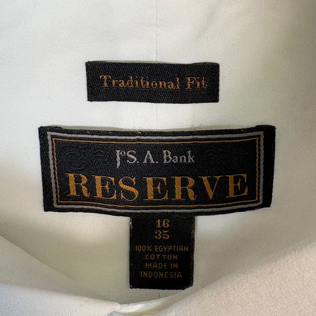 Jos A Bank Reserve Tuxedo Shirt Mens 16 35 White Pleated Egyptian Cotton