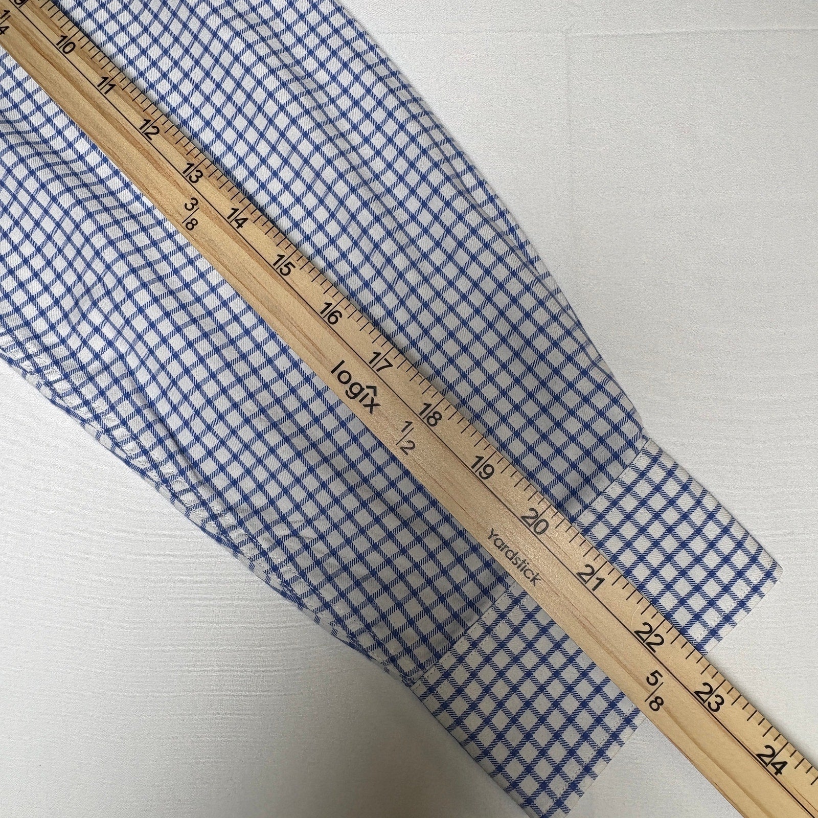Orvis Country Hill Button Down Shirt Mens XL Blue Check Cotton LS Collar