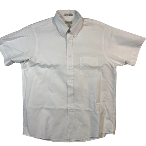 Arrow Dover Oxford White Button Down Shirt Mens 17 Cotton Blend USA