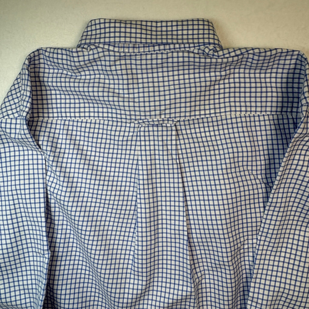 Orvis Country Hill Button Down Shirt Mens XL Blue Check Cotton LS Collar