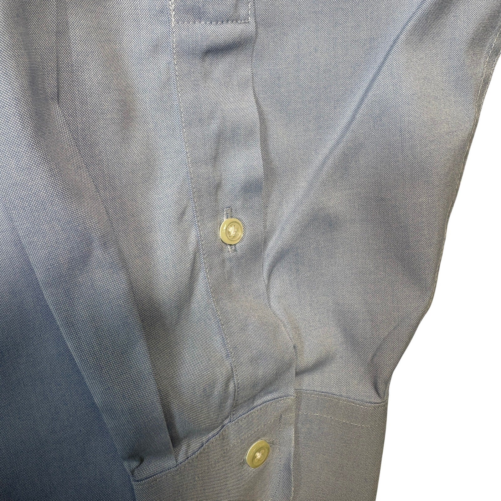 Jos A Bank Traveler’s Collection Dress Shirt 16.5 35 Blue Button Down Cotton