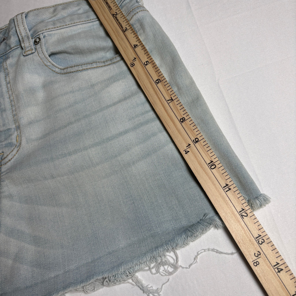 American Eagle Next Level Stretch Denim Shorts Womens 8 Light Wash