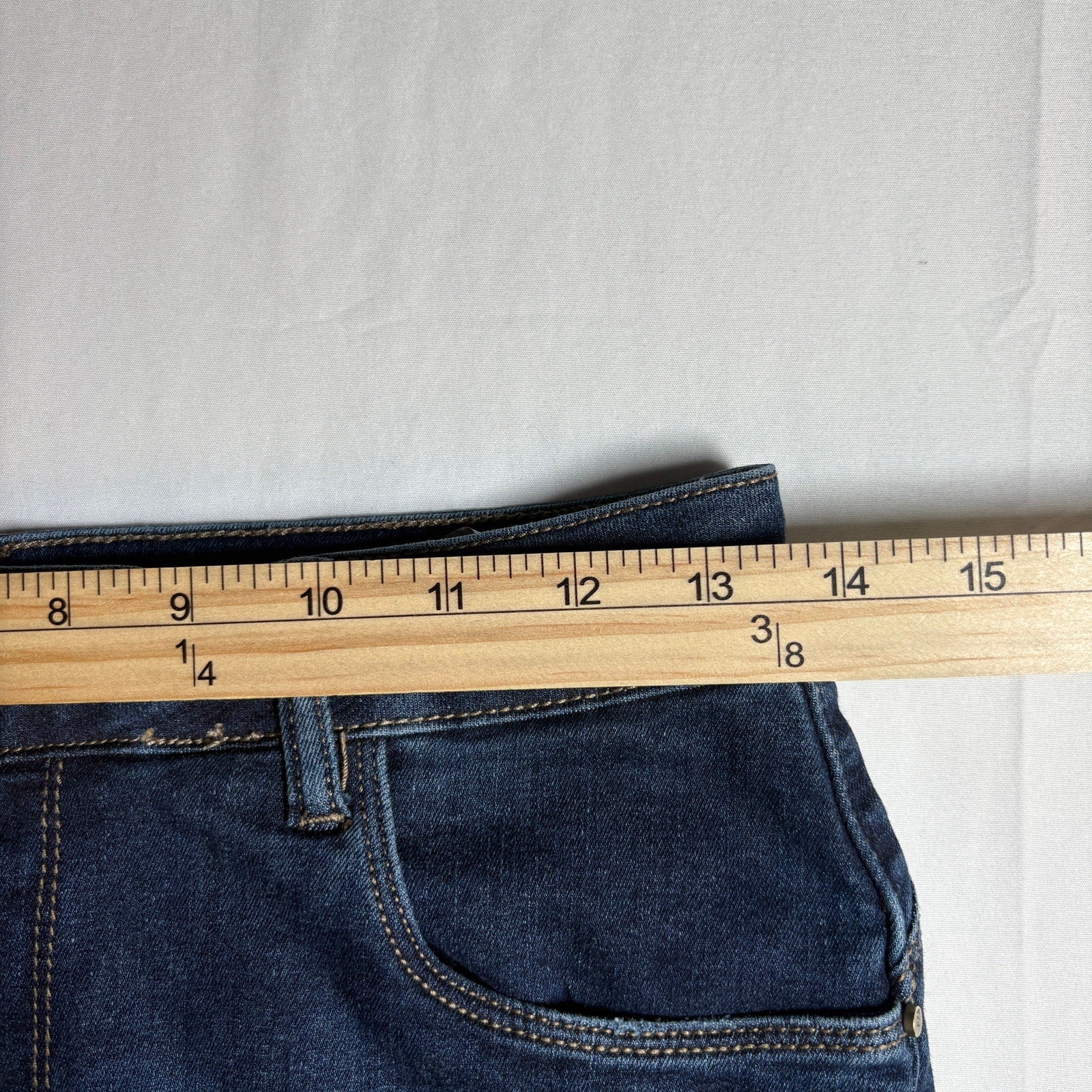 Paruzia Womens Denim Mini Skirt Blue Stretch Frayed Hem Size 4